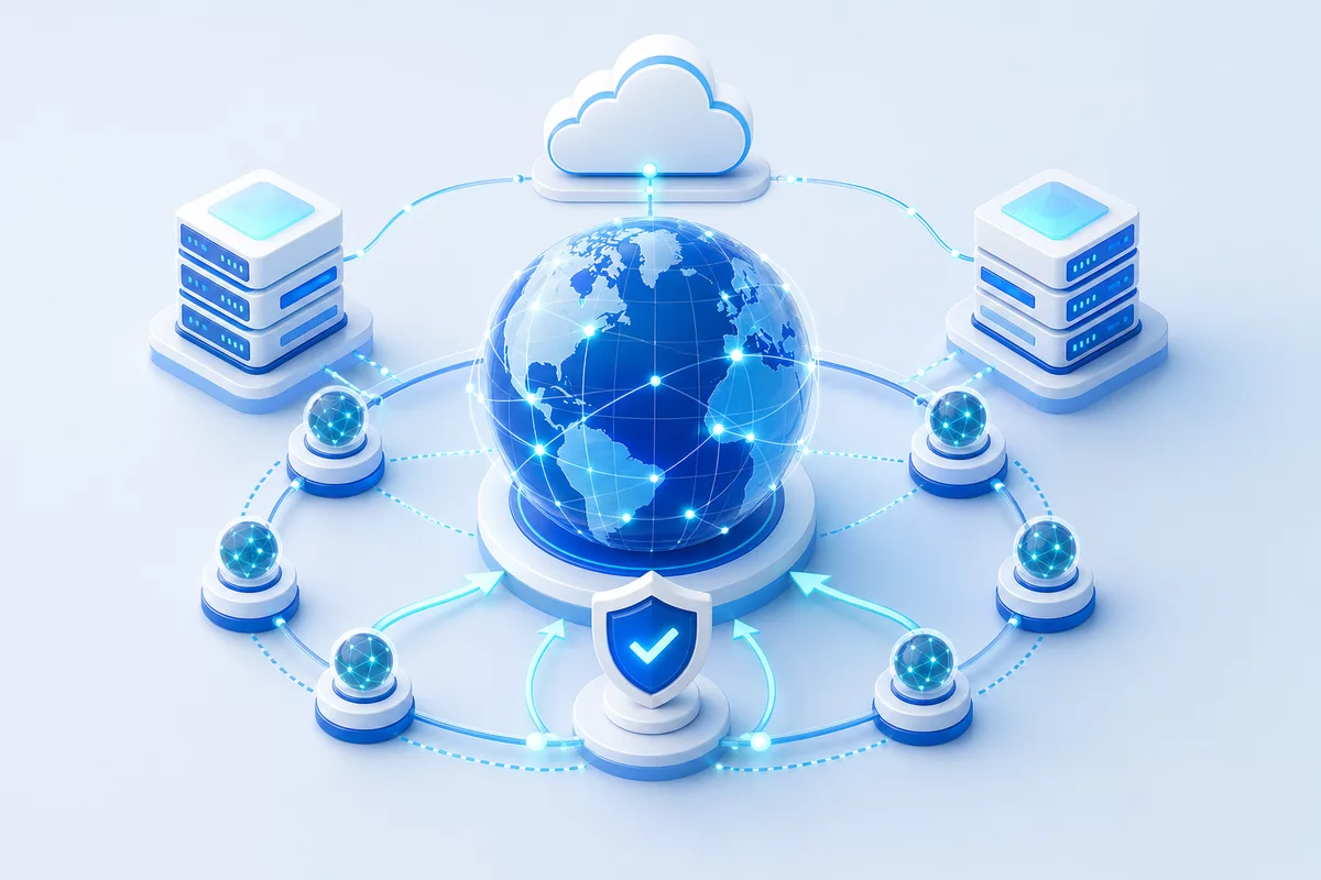 Managed DNS network routing domains across secure global nodes