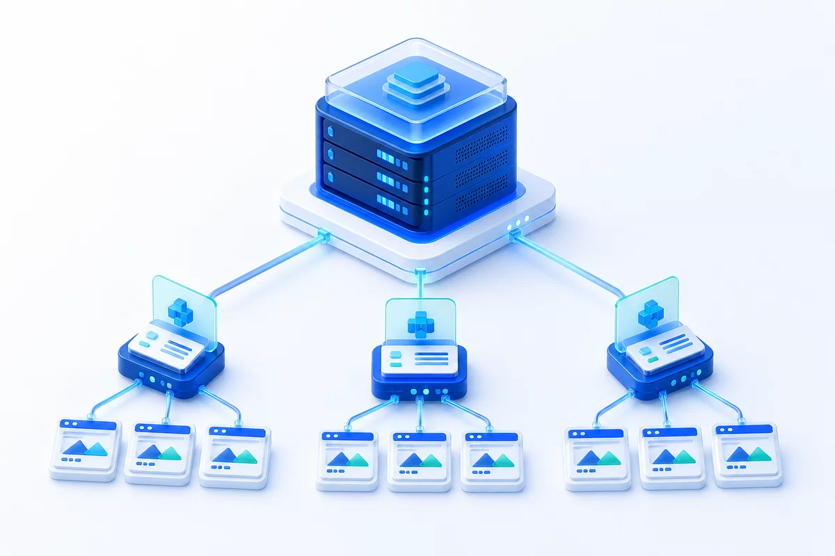 Master reseller hosting with two tiers of reseller accounts and websites