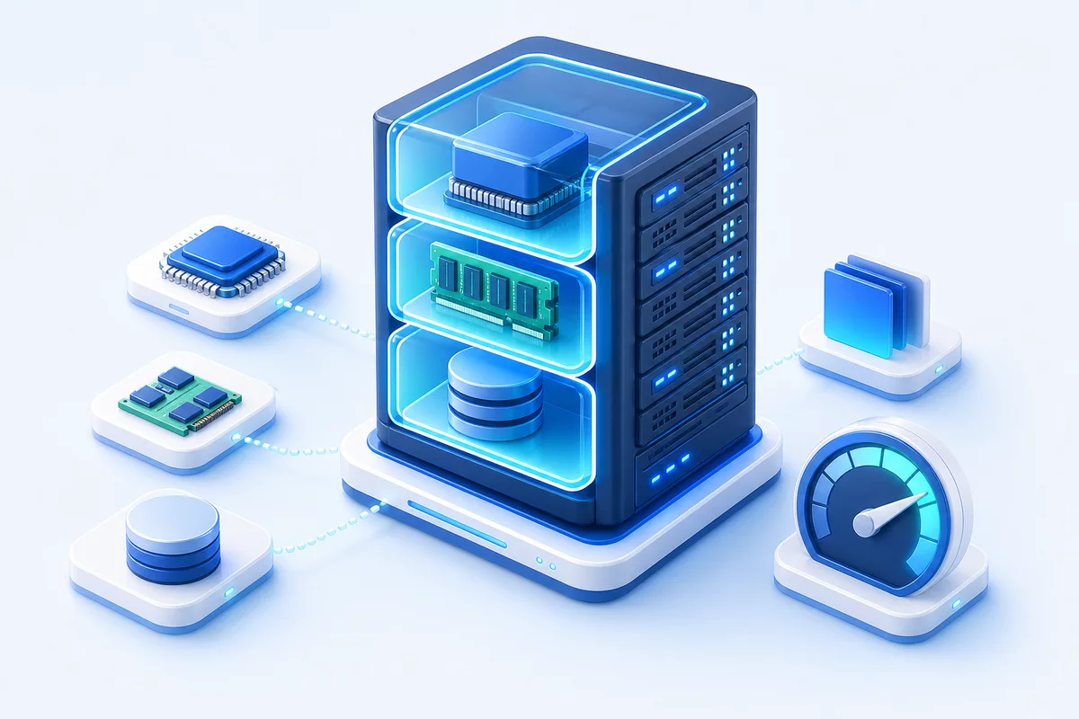 Virtual private server with isolated CPU, memory and storage resources