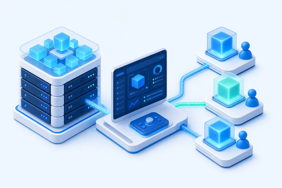 VPS reseller dashboard allocating isolated virtual servers to customers